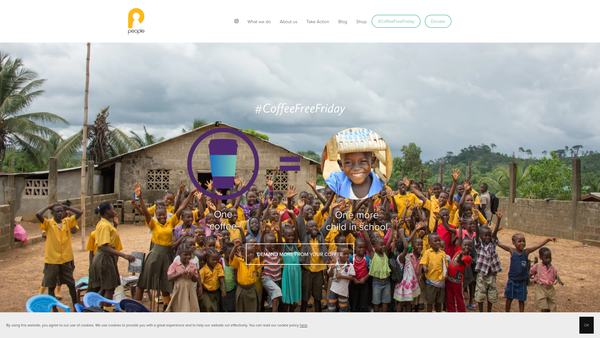 Screenshot of the People Charity website