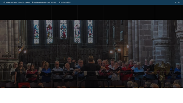 Screenshot of the Hallam Choral Society website