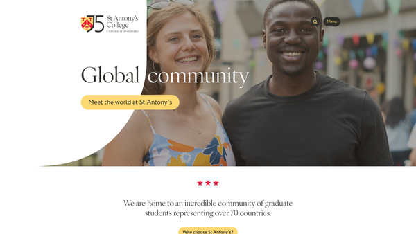 Screenshot of the St Antony's College In The University Of Oxford website