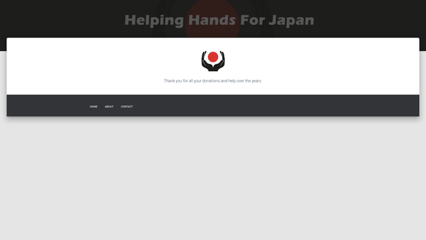 Screenshot of the Helping Hands For Japan website