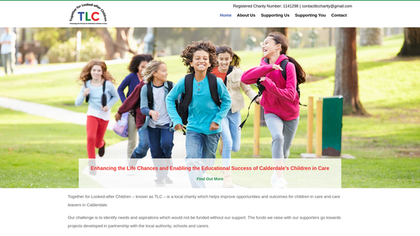 Screenshot of the Tlc: Together For Looked-After Children website