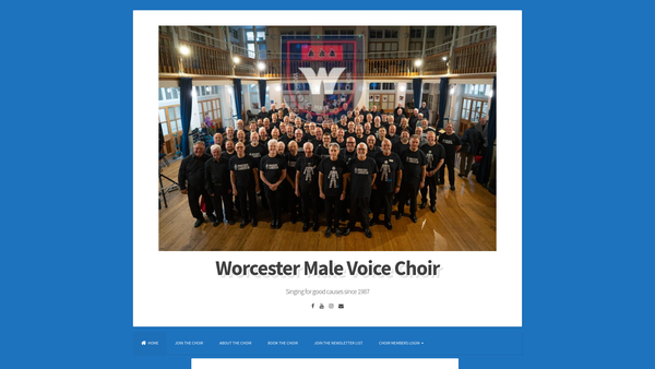 Screenshot of the Worcester Male Voice Choir website