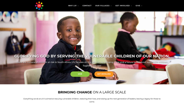 Screenshot of the Liv (UK) website