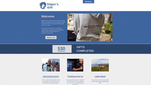 Screenshot of the Edgar's Gift website
