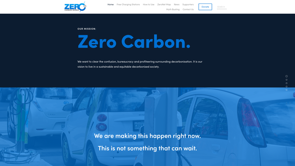 Screenshot of the Zero Carbon World Limited website