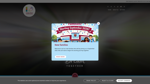 Screenshot of the Friends Of Oxley Park Academy website