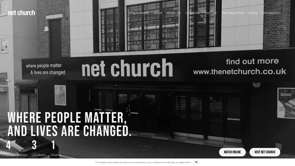 Screenshot of the Net Church Dartford website