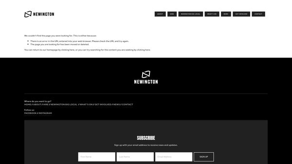 Screenshot of the Newington Community Association website