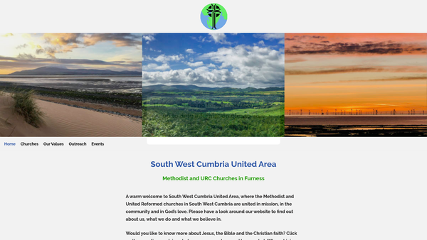 Screenshot of the South West Cumbria United Area website