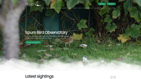 Screenshot of the Spurn Bird Observatory Trust Limited website