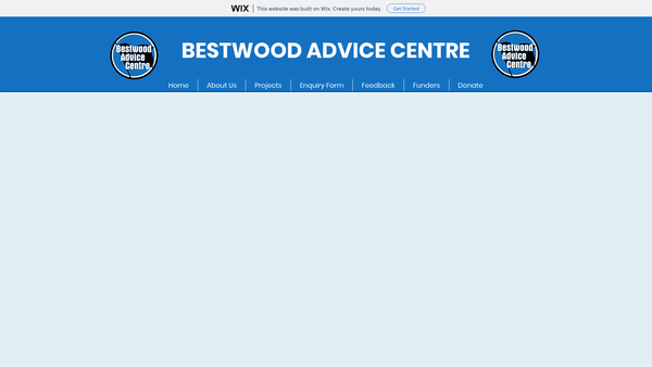 Screenshot of the Bestwood Advice Centre Ltd website