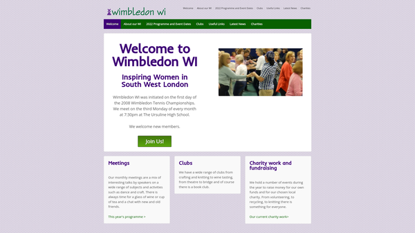 Screenshot of the Wimbledon WI website