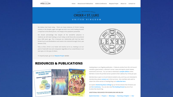 Screenshot of the Order Of St. Luke The Physician In The United Kingdom website