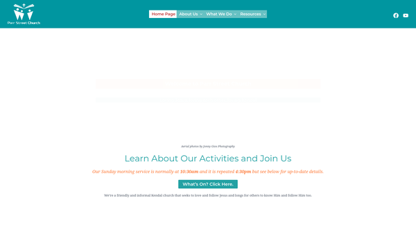 Screenshot of the Parr Street Evangelical Church website