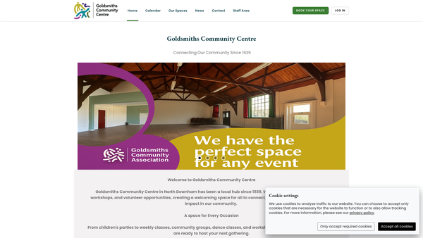 Screenshot of the Goldsmiths Community Association website