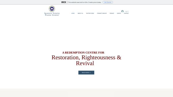 Screenshot of the Redeemed Christian Church Of God: Trinity Praise Centre Ipswich website