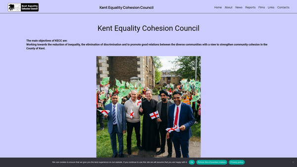 Screenshot of the Kent Equality Cohesion Council website