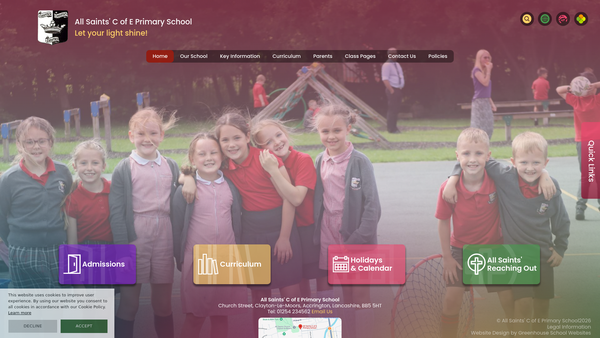 Screenshot of the All Saints PTFA website