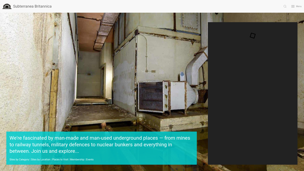 Screenshot of the Subterranea Britannica website