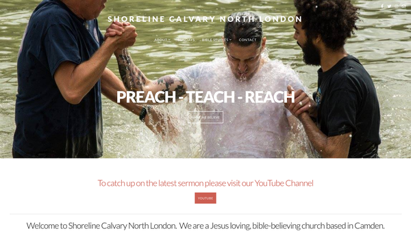 Screenshot of the Shoreline Calvary North London Limited website