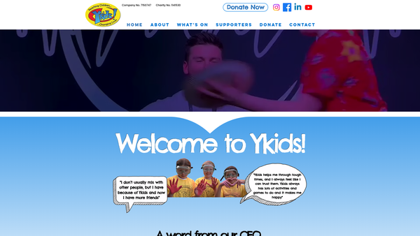 Screenshot of the Ykids Ltd website
