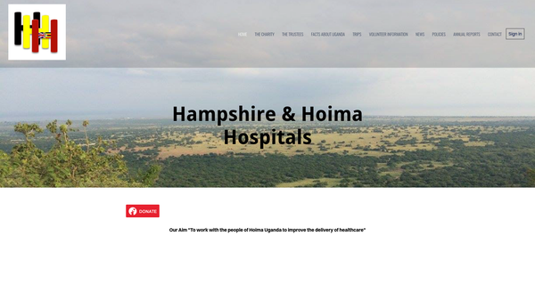 Screenshot of the Hampshire and Hoima Hospitals website