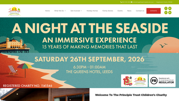 Screenshot of the The Principle Trust Childrens Charity Ltd website