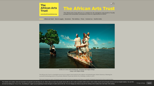 Screenshot of the The African Arts Trust website