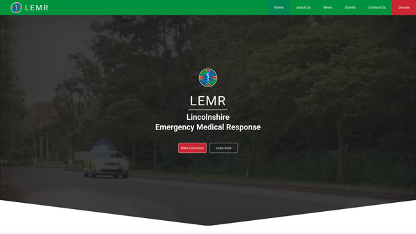 Screenshot of the Lincolnshire Emergency Medical Response website
