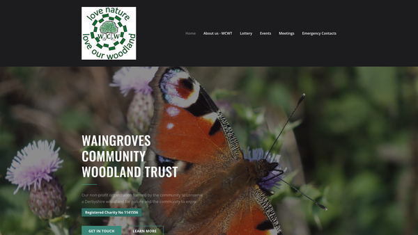 Screenshot of the Waingroves Community Woodland Trust website