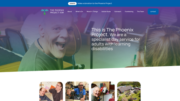 Screenshot of the The Phoenix Project (Iow) website