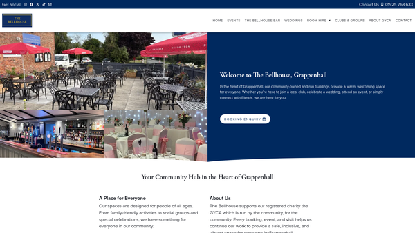 Screenshot of the Grappenhall Youth And Community Association website