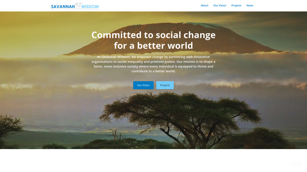 Screenshot of the Savannah Wisdom website