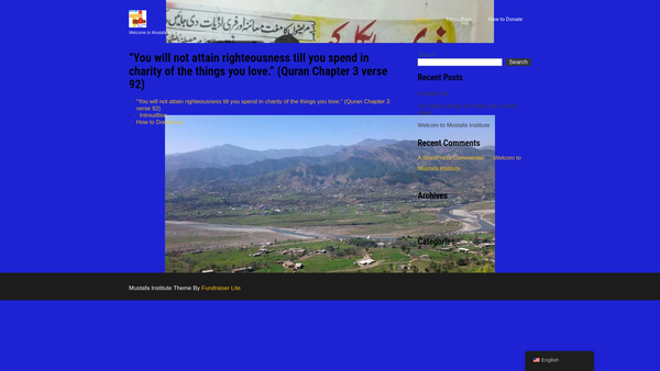 Screenshot of the Mustafa Institute website