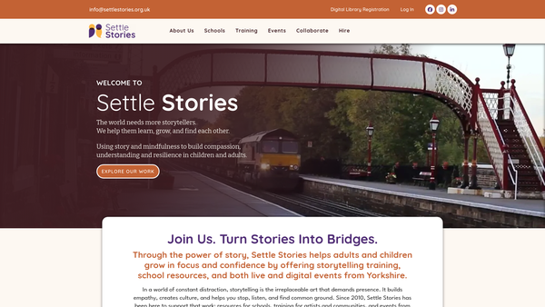 Screenshot of the Settle Stories Limited website