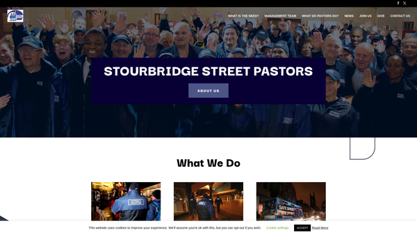 Screenshot of the Stourbridge Street Pastors website
