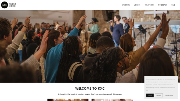 Screenshot of the Kings Cross Church website