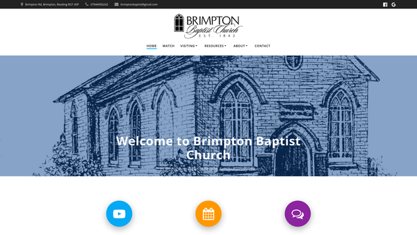 Screenshot of the Brimpton Baptist Church website