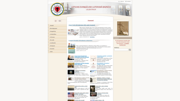 Screenshot of the United London Latvian Lutheran Church website