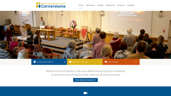 Screenshot of the Hythe United Reformed Church Charity website