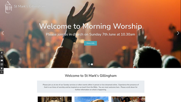 Screenshot of the The Parochial Church Council Of The Ecclesiastical Parish Of St Mark, Gillingham website