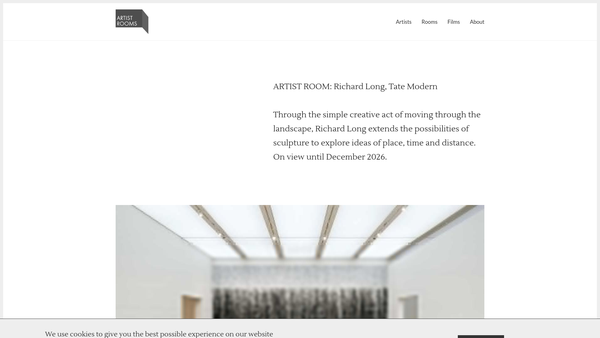 Screenshot of the Artist Rooms Foundation website