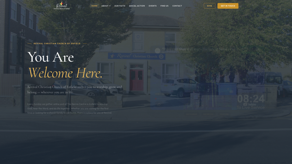 Screenshot of the Revival Christian Church Of Enfield website