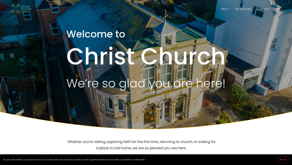 Screenshot of the Christ Church, Exmouth website