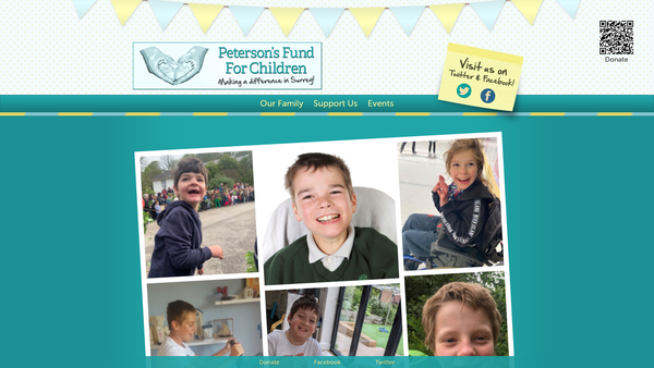 Screenshot of the Peterson's Fund For Children website