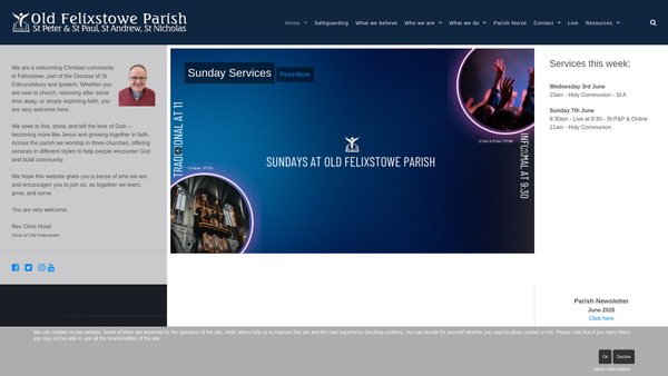 Screenshot of the The Parochial Church Council Of The Ecclesiastical Parish Of Old Felixtowe website