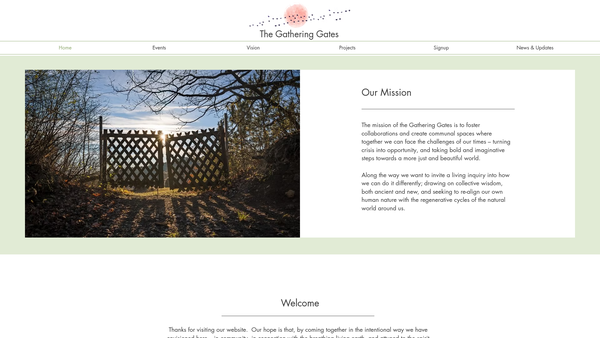 Screenshot of the The Gathering Gates website
