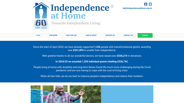 Screenshot of the Iah Charity Company Limited website