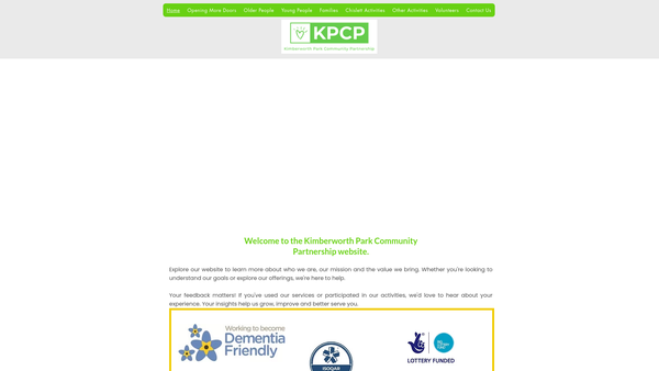 Screenshot of the Kimberworth Park Community Partnership website