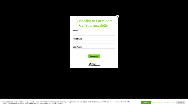 Screenshot of the Food Redistribution Wales Ltd website